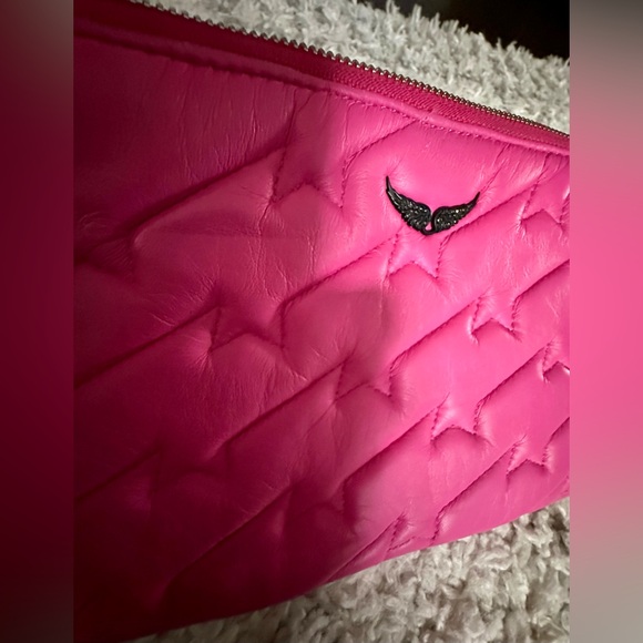 ‼️RARE‼️🎸Zadig & Voltaire🎸🔥NWOT🔥Uma Wing Quilted Leather Wristlet/Clutch in Pink - Picture 14 of 15